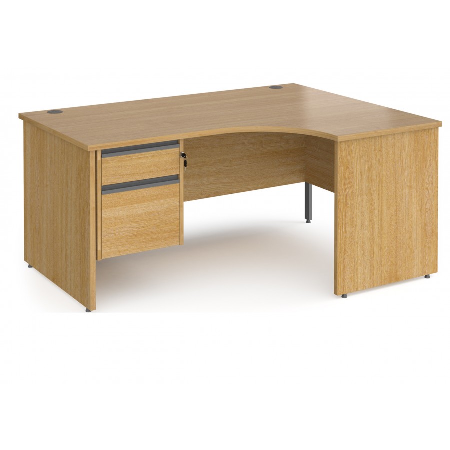 Harlow Panel End Ergonomic Desk with Two Drawer Pedestal